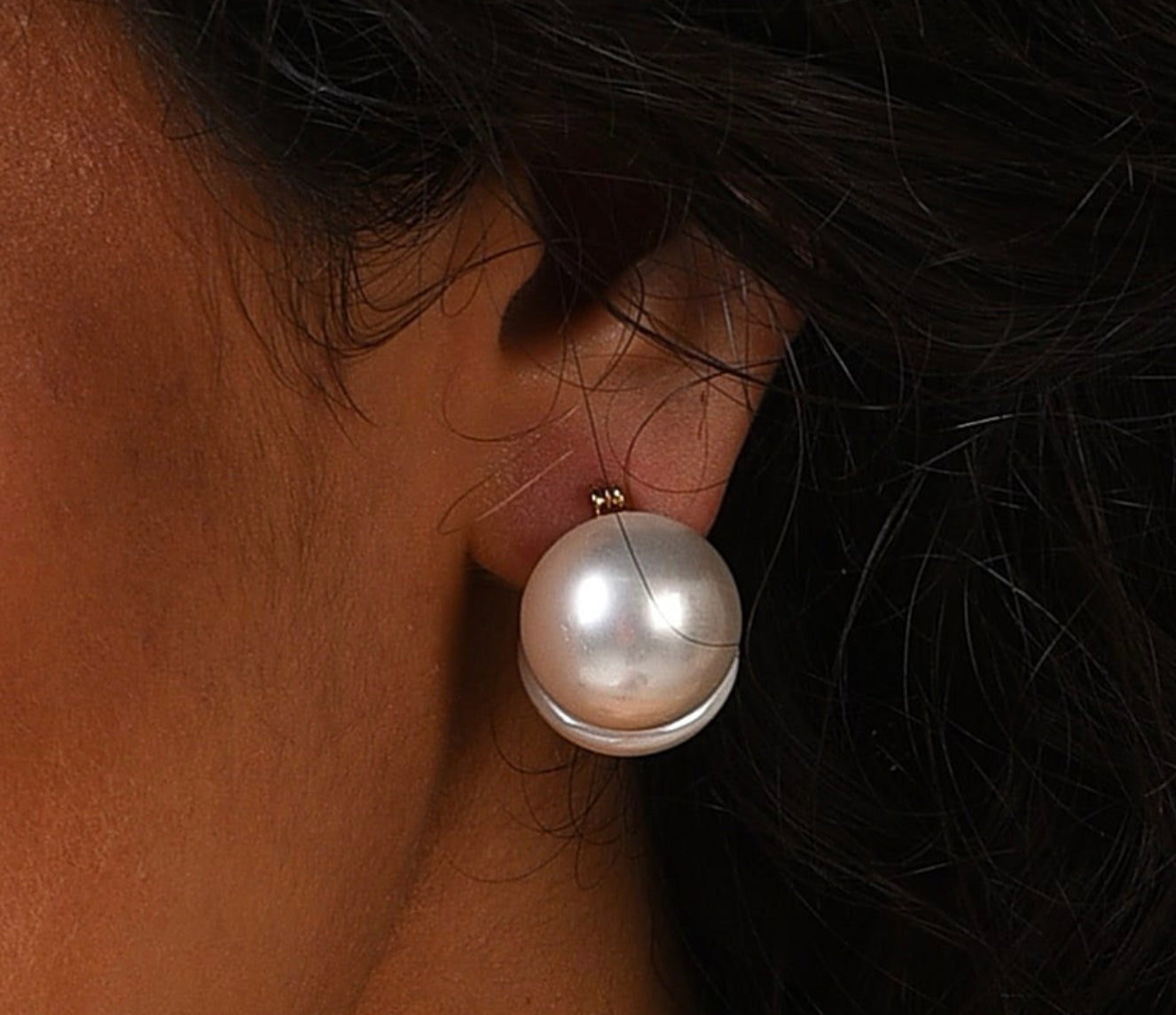 Gold-Colour Contemporary Studs Earrings